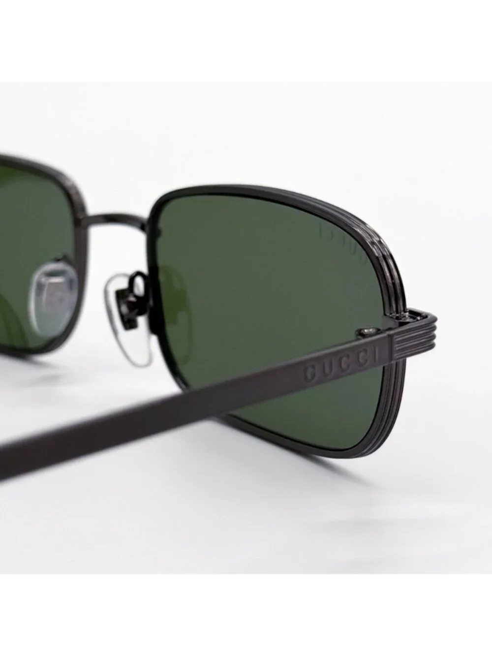 New Gucci Grey Green Square Unisex Sunglasses GG1457S 003